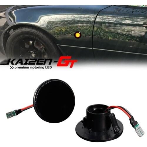 CAN-bus Error Free Smoked Lens Amber LED Car Front Side Marker Lights Turn Signal Lamps For 1989-2015 Mazda MX-5 Mk1 Mk2 Mk3 12V