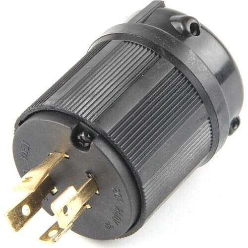 Black UL 20A 250V NEMA L15-20P L15-20R US Locked Receptacle Industry Plug Panel Socket America 4 Pole Wired Connector Plug