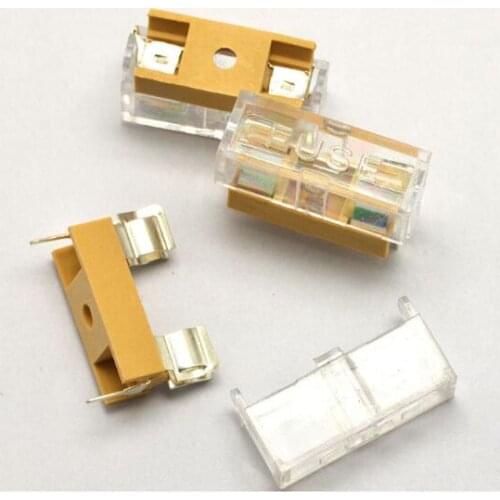 10pcs/lot 5x20mm fuse holders 5X20 insurance tube socket fuse holder for 5*20 insurance fuse holder with transparent cover