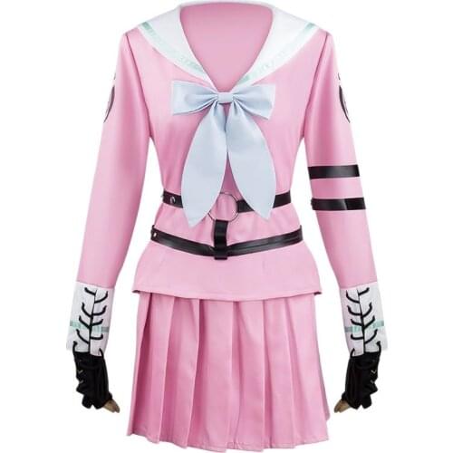 Danganronpa Miu Iruma Cosplay Outfit Women High School Uniform Suit Outfit Girls Fashion Pink Dress