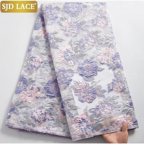 SJD LACE Brocade Gild Mesh Design French Lace Fabric Top Quality African Jacquard Lace Fabric Embroidery Tissue For Party A2358