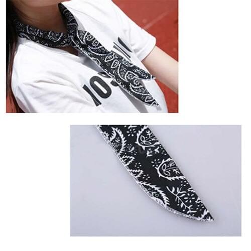 Unisex Summer Cooler Scarves Leaf Printed Wrapped Tie Headband Body Ice Cooling Multifunction Non-Toxic Silk Scarfs 5 Colors