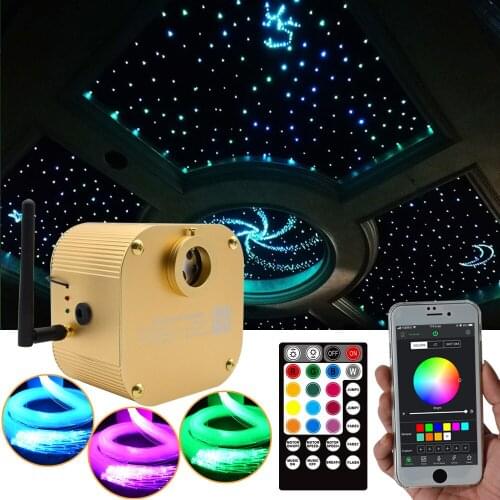 Twinkle Fiber Optic 400 pcs 4m Smartphone APP Music Control 16W RGBW Light Fiber Optic Star Ceiling Kit