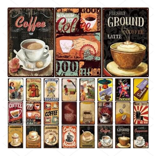 Hot Coffee Chocolate Suchard Metal Plates Metal Tin Sign Home Wall Art Craft Metal Art For Bar Cafe Pub Decoration Iron Painting