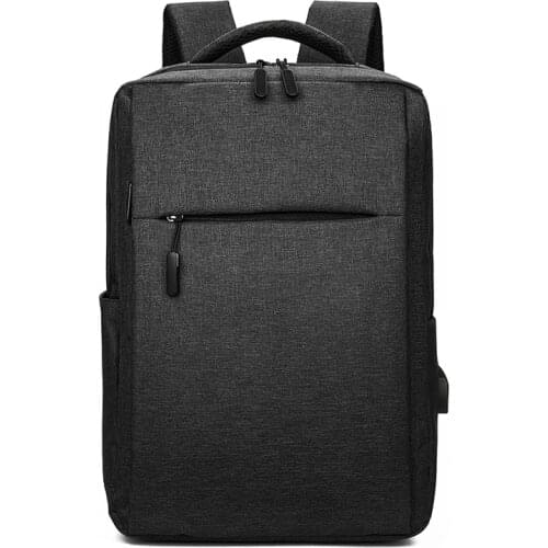 Fashion Male Backpack Solid Color 15.6 Inch Laptop Backpack Male Waterproof School Bag For Teenage Boys Men School Backapck