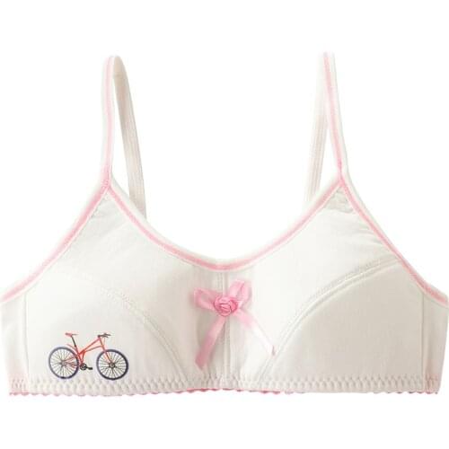 Small Breast Youth Cotton Training Bras Teenager Girls Letter Print Sport Yoga Underwear Teen Kids Wireless Bra