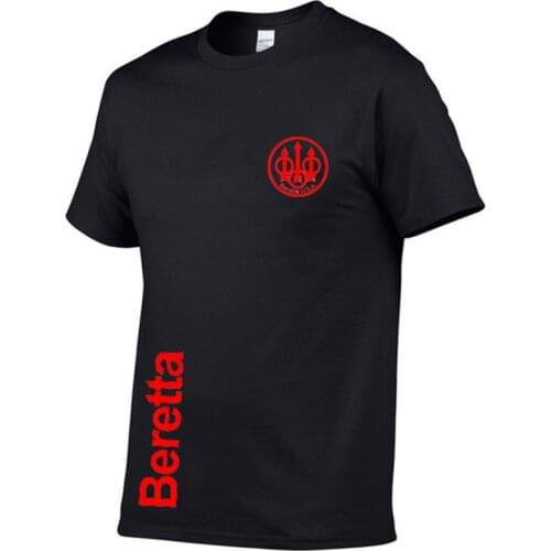 Beretta Firearms Mens Cotton T-shirt Equipped with Pistol Brand T-shirt Jungle Mountain Hunting M9 Military Style T-shirt