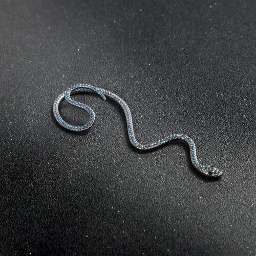 New Fashion Punk Snake Shape Hip Hop Crystal Gold Silver Color Metal Plated Stud Cuff Earrings For Women Girls Jewelry