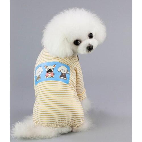 Dog Clothes for Small Dogs Cotton Jumpsuit for Chihuahua Yorkie Overalls Striped Pajamas for Dogs Puppy French Bulldog Clothing
