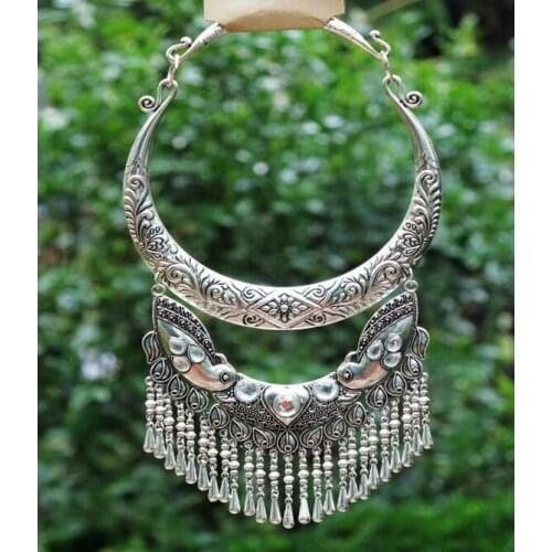 National style original Miao silver retro jewelry necklace