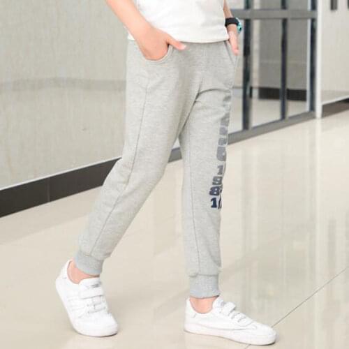 Autumn Winter Boys Sport Pants Cotton Boys Long Trousers Kids Letter Clothing Casual Pants Elastic Waist Jogger Pant For Child