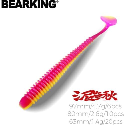 BEARKING 63mm 80mm 97mm Fishing Lure Soft Lure Shad Silicone Baits Wobblers Swimbait Artificial leurre souple