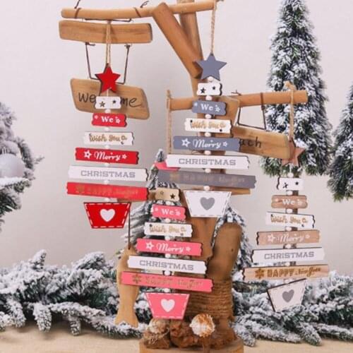 Xmas Elk Wood Craft Christmas Tree Ornament Christmas Decorations Natural Wood Hanging Pendants Party Exquisite And Fashionable