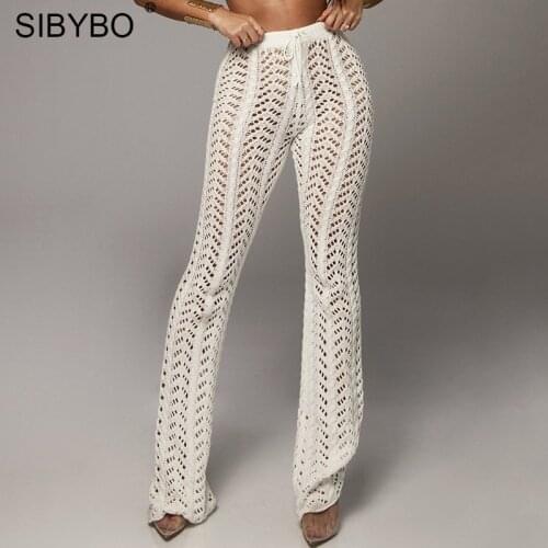 Женские трикотажные брюки SIBYBO China At AliExpress