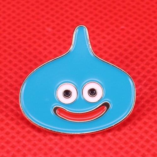 Blue water drop shape enamel pin cute cartoon brooch smile face jewelry positive pins sweet girls gift women fashion accessory