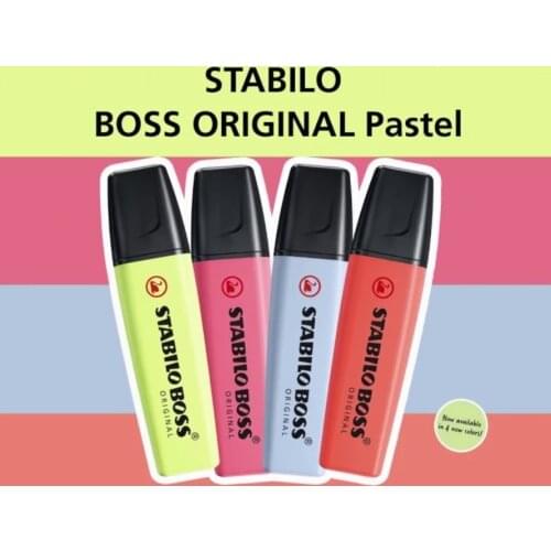 STABILO BOSS SEUR 24H pack of original highlighter pens Pastel colors fluorescent lettering pens new