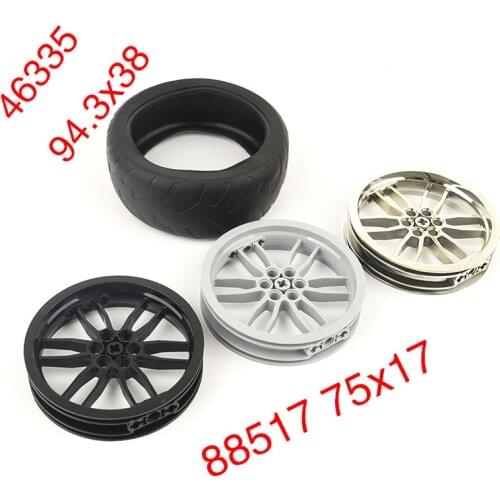 HUAZHI 1pcsHigh-tech building blocks 88517 wheel hub pulley 46335 tire parts accessories