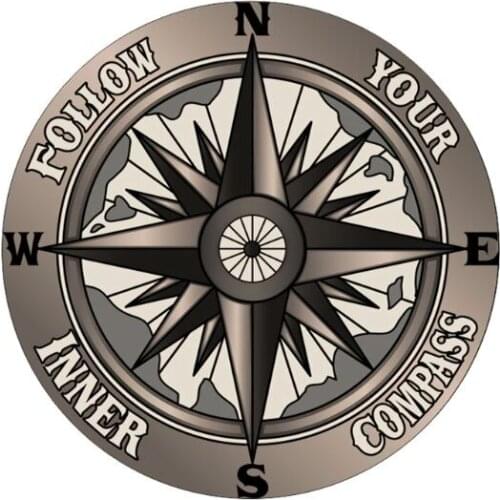 12CM*12CM Universal Reflective Funny Follow Your Inner Compass PET Car Sticker Dropshipping