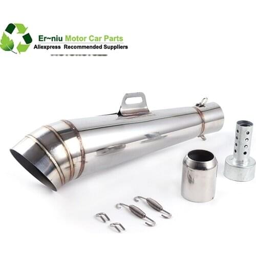 304 steel Universal Motorcycle Exhaust Pipe Muffler Escape Tube Pipe Z1000 Z750 Z800 NINJA250 XMAX300 SMAX300 FZ8 RC390 Ninja400