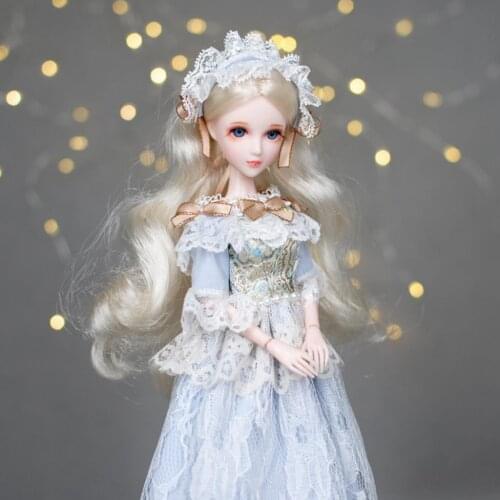 1/6 Movable Joints BJD Doll 29cm Makeup Dress Up Brown Blue Eyeball Dolls with Dress for Girls Toy New