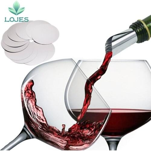 10/30pcs lot Practical Disk Pourer Wine Whisky Foil Pourers Stop Drop Spout Wine Tasting Party Bar Tools Wine Pourer