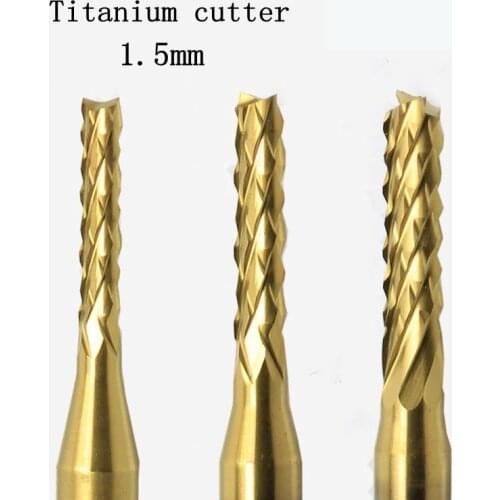 10pcs 1.5mm High Qualtiy Tungsten Steel Titanium Coat Carbide Mill Engraving Bits Cnc Pcb Rotary Burrs Milling Cutter Drill Bit