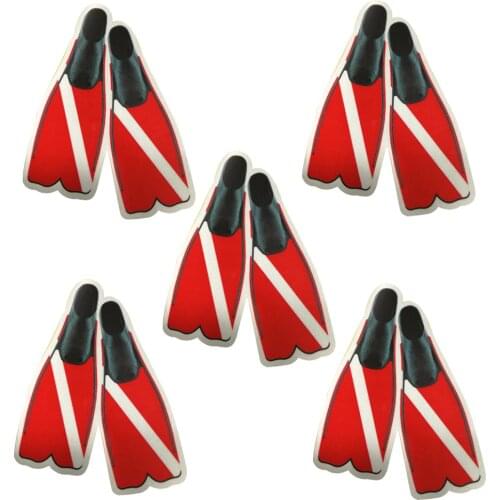 11.4CM*14CM Personality Scuba Dive Fins Stickers Reflective Diving Tank Bag Marine Boat Personalized Stickers