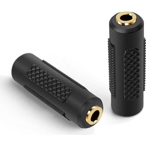 2pcs 3.5 mm Female to 3.5mm Female Jack Stereo Connector Coupler Adapter Audio Cable Extension for MP3 DVD Headphone Car AUX