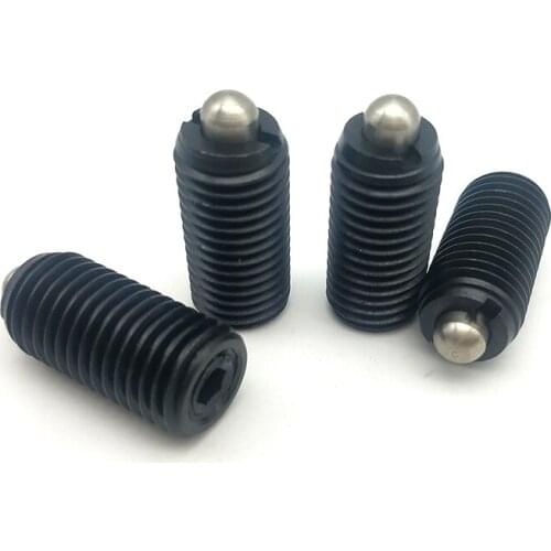 2pcs M3-M6 Allen latch head positioning screw hex socket convex pin spring plunger bolts black color bolt