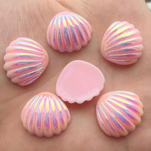 20pcs Resin shell Colorful bead flatback rhinestone Ornaments DIY Wedding scrapbook craft Jewelry making -HE95