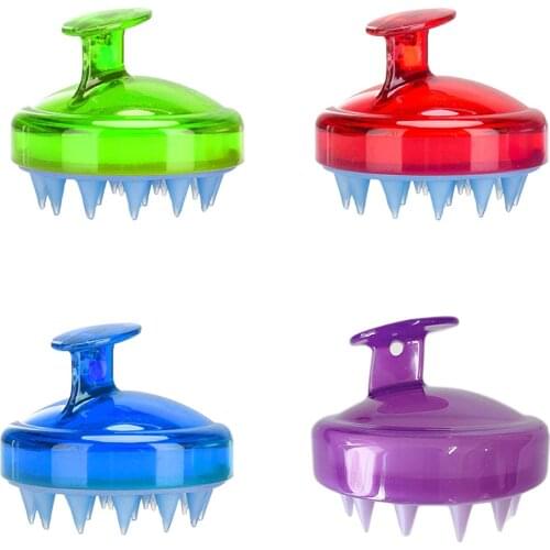 4Pcs Hair Scalp Massager Shampoo Brush Wet and Dry Manual Head Scalp Massage Brushes Soft Silicone Bristles Care for Scalp