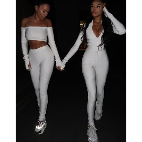 White Rompers Womens Jumpsuit Elegant Long Sleeve Overalls Night Sexy Party Solid Slim Jumpsuit Streetwear Plus Size Bodysuits