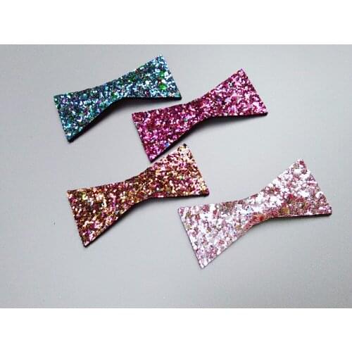 Boutique ins 20pcs Fashion Cute Glitter Hair Bow Hairpins Solid Bowknot Barrettes Snap Clips Princess Headwear Hair Accessories