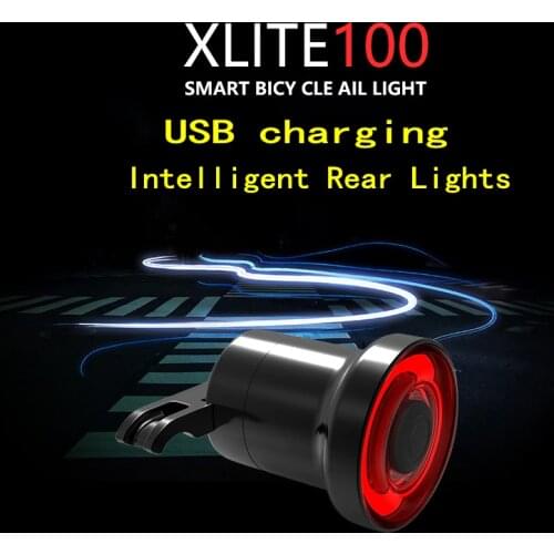ENFITNIX Xlite100 Bicycle Taillights Smart Intelligent Sensor Brake Lights IPX6 USB Charging Road Bike MTB Rear Taillights