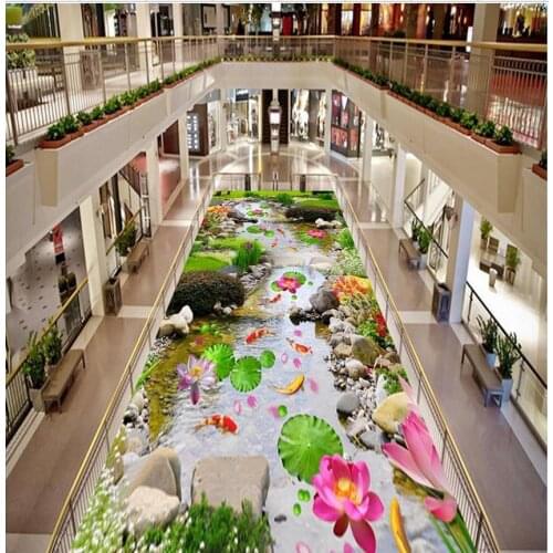 Photo wallpaper mural floor 3D floor plant flowers Waterproof floor mural painting Home Decoration