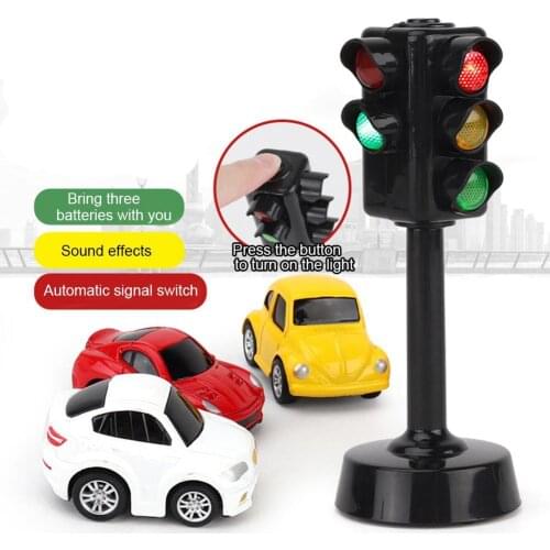 Mini Traffic Signs Light Speed Camera Model with Music LED Education Gift Kids Montessori Simulation Dollhouse Toys for Children