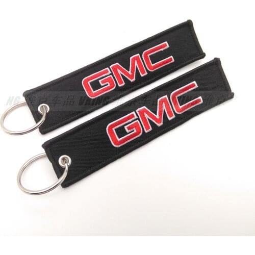 Fashion Keychain Embroidery Key Rings Chains Customize Personalized Gifts Car Logo Key Holder For GMC Auto Keyring