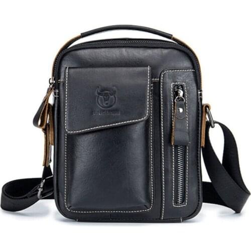 Mens Messenger Bags Crossbody Business Casual Spliter PU Leather Shoulder Bag Unisex /BY