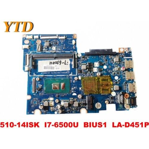 Original for Lenovo 510-14ISK laptop motherboard 510-14ISK I7-6500U BIUS1 LA-D451P tested good free shipping