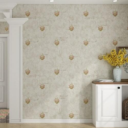 Retro 3D three-dimensional pastoral small floral nonwoven fabric country American wallpaper home background wall living room