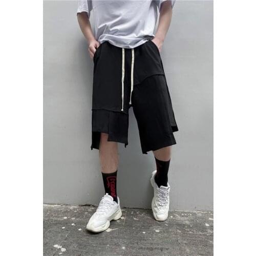 Owen Seak Men Casual Cotton Short Harem Gothic Cross Sweatpants Summer High Street Hip Hop Women Loose Black Shorts Size XL