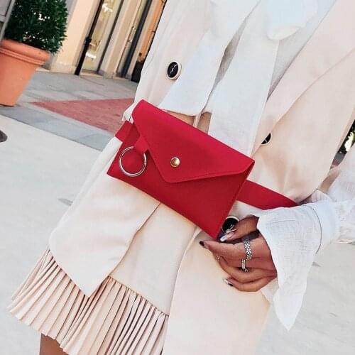Bags for Women 2020 Women Leather Belt Bags Fashion Women Solid Color Ring PU Messenger Chest Pochete Homem