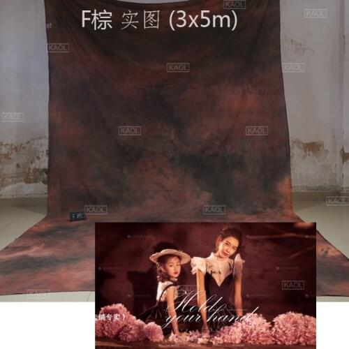 Tie-tye brown tone Muslin wedding backdrops,cotton cloth photography background for photo studio christmas family factory supply