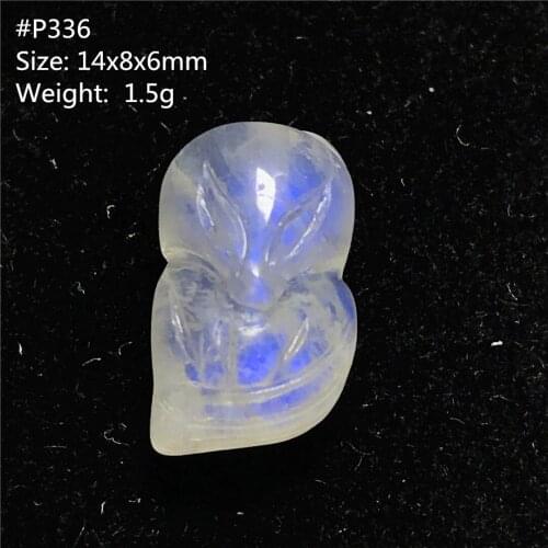 Top Natural Blue Light Moonstone Pendant For Women Man Fox Carved 14x8x6mm Crystal Beads Luck Love Healing Stone Jewelry AAAAA
