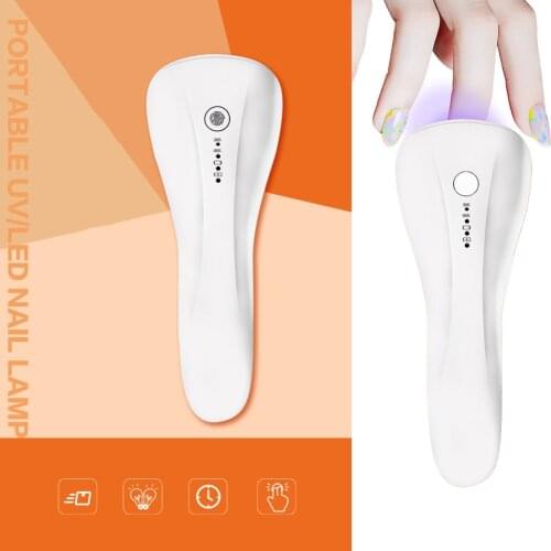 5W Manicure Nail Dryer Phototherapy Machine Handheld UV LED Nail Art Light USB Charging Quick-drying Manicure Lamp For Gel Varni