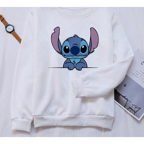 Disney Lilo Stitch Sweatshirt Woman Hoodie Long Sleeve Hoody Sport Top for Girl Cartoon Crewneck Pullover Comfort Kawaii Fashion