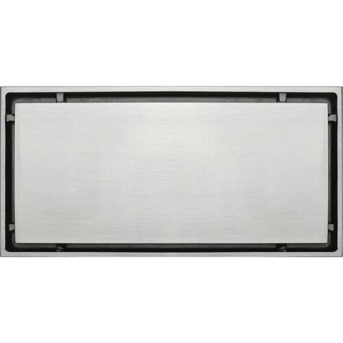 High Quality 20 * 10cm Invisible Floor Drain Full Copper Brushed Square Dual-use Insect-proof and Deodorant Floor Drain