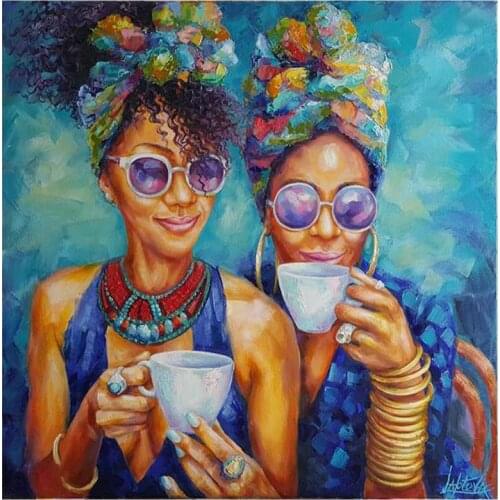 Woman Coffee Full Square Round Drill 5D Diamond Painting Cross Stitch Kits Diy Girl Mosaic Needlework Rhinestone StickersZP-2782