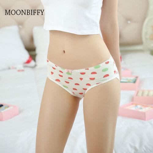 Lady Underwear Female Pure Cotton Watermelon Panties Women Panties Sexy Briefs Printed Cute Breathable Panties Girl