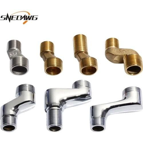 1Pair Brass Shower Pipe Fitting Bathroom Elbow Reducing Pipe Joint Fitting 1/2'' 3/4'' Shower Room Pipe Fitting Connector